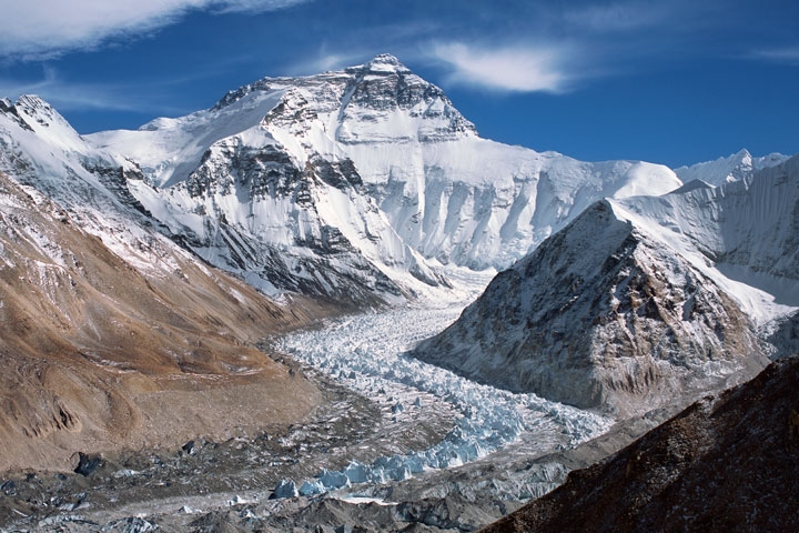 Mount Everest and the Main Rongbuk Glacier, Tibet Autonomous Region, China. David Breashears, 2007. Image courtesy of the artist 
