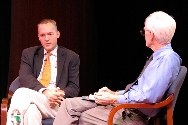 James Miles of The Economist, left, with Orville Schell (Bill Swersey/Asia Society)
