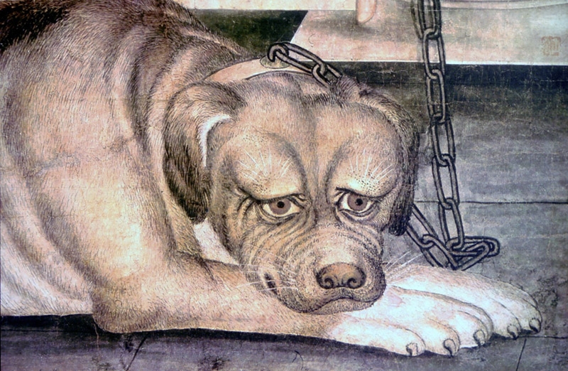 Unidentified artist, Fierce dog (猛犬圖) (detail), National Museum of Korea