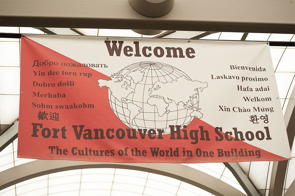 Fort Vancouver High School welcome sign
