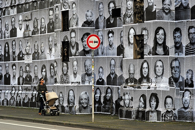 Wuppertal-Elberfeld / Weinkontor: Insideout project "different faces - different views" by French artist "JR"/Wuppertal, Flickr