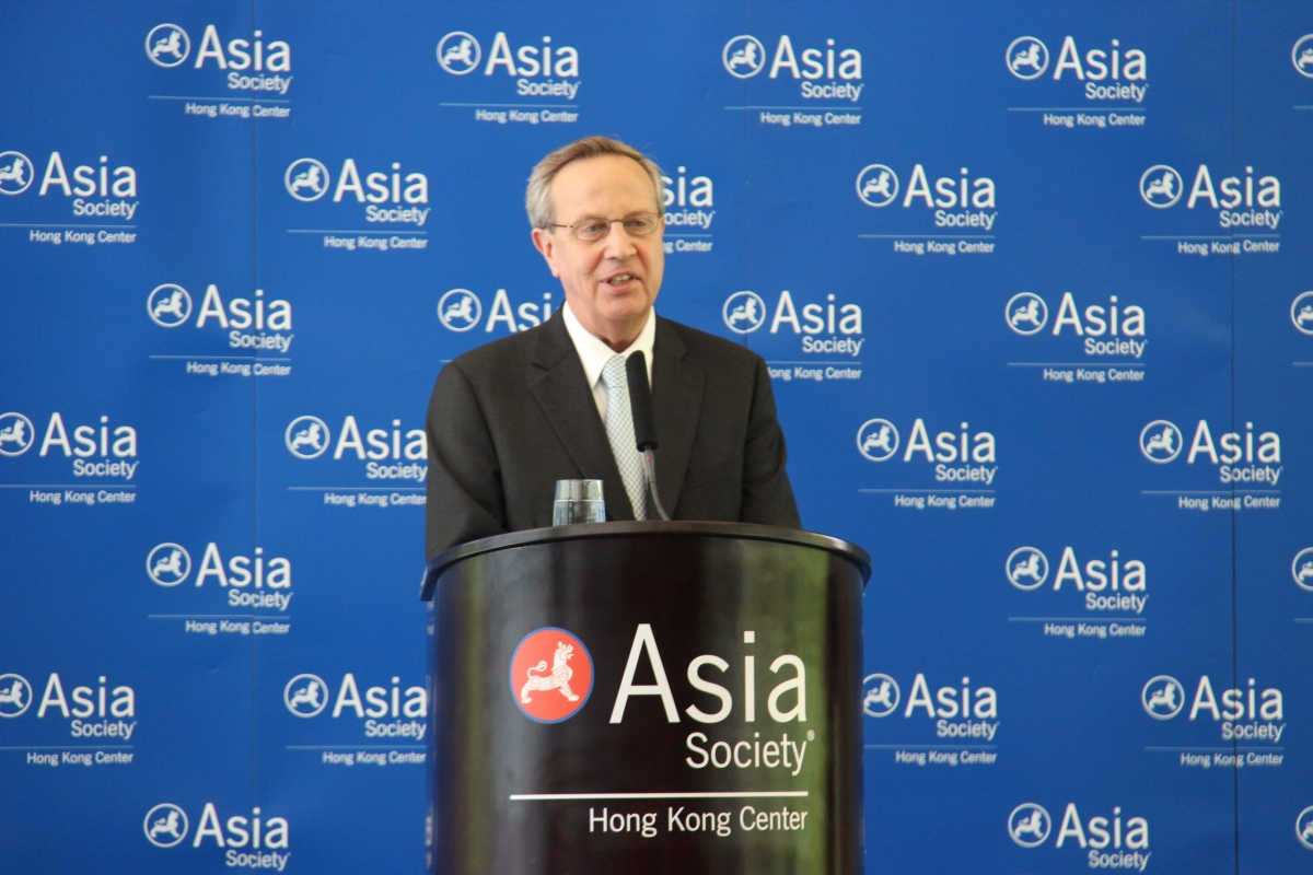 Yale University President Richard C. Levin at Asia Society Hong Kong on May 9, 2012. 