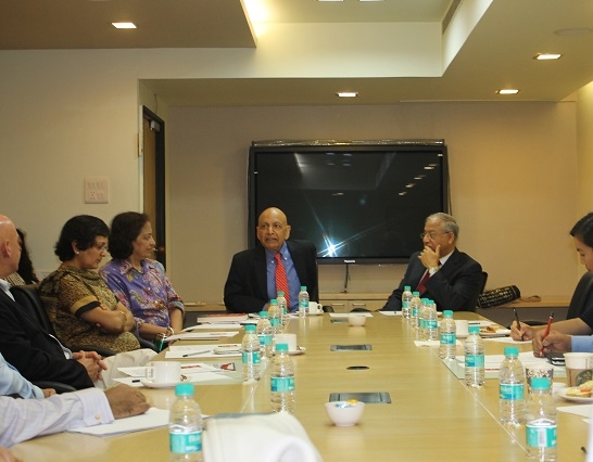 Anil Gupta (L) and Girija Pande (R) in Mumbai on July 18, 2014. (Asia Society India Centre)