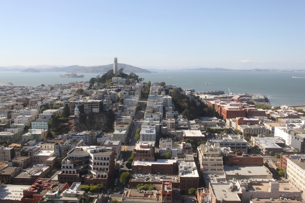 The view from the top of San Francisco's TransAmerica Building. A private reception and a tour of the iconic building was held before the launch event at the offices of Heller Manus Architects. (Asia Society)
