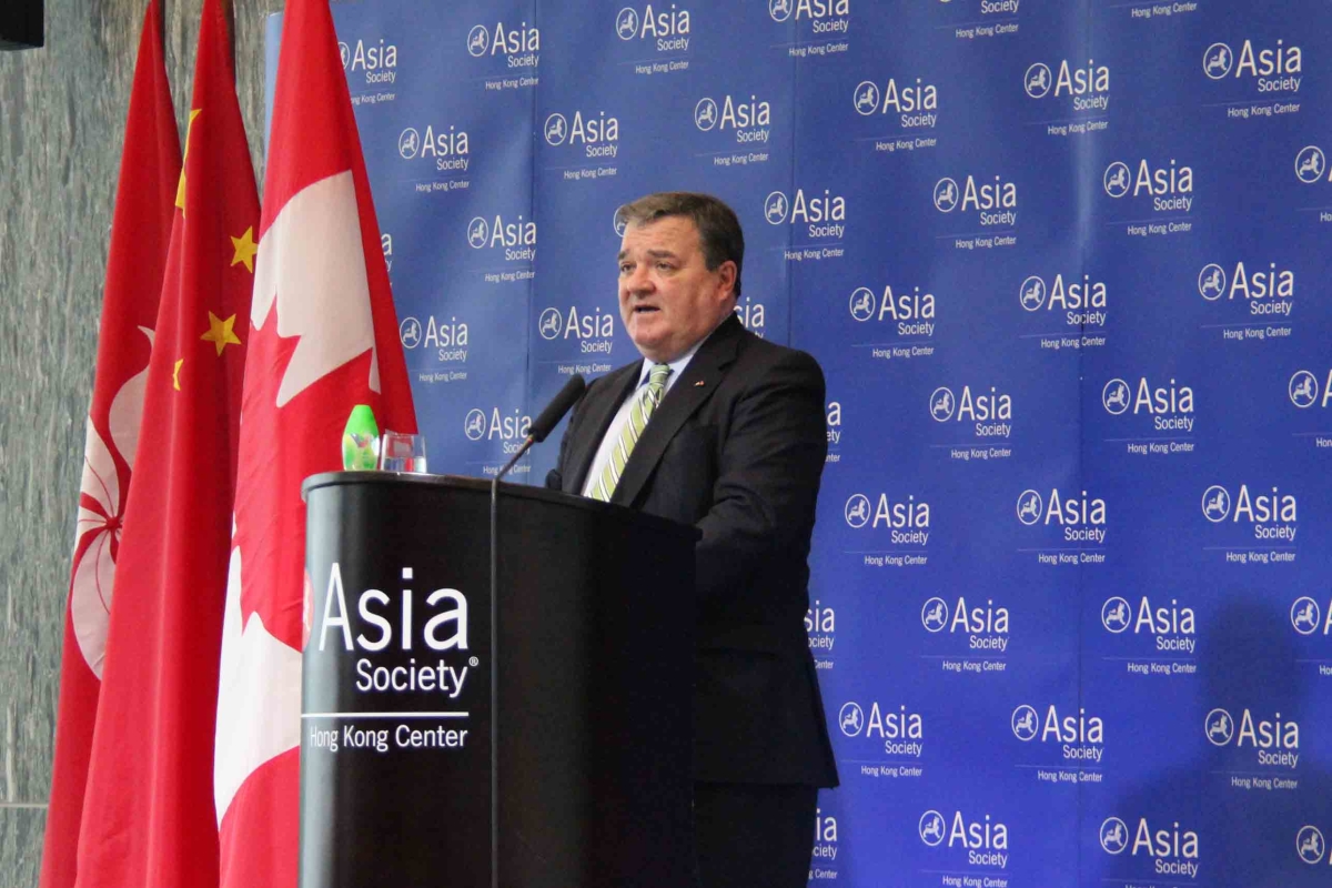 Canadian Finance Minister James M. Flaherty at Asia Society Hong Kong Center on March 25, 2013. (Stephen Tong/Asia Society Hong Kong Center)