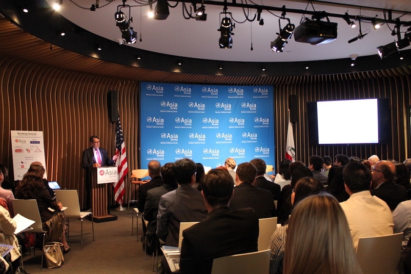 Arthur Margon, Partner at Rosen Consulting Group, is one of the authors of the "Breaking Ground: Chinese Investment in U.S. Real Estate" report. He started the event and gave a report overview. (Asia Society)