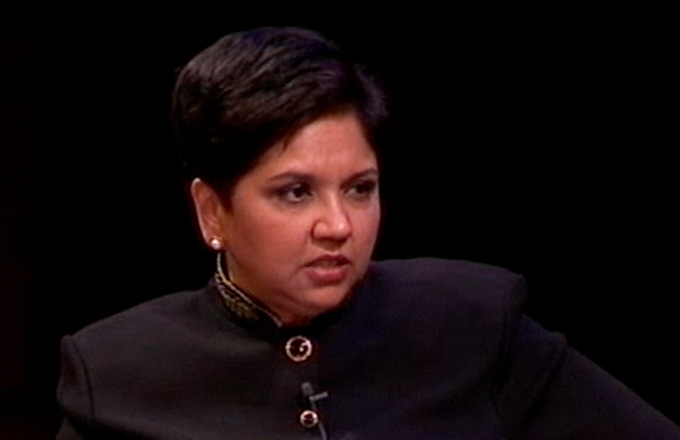 Nooyi says PepsiCo's goal is to "create a defining corportation of the 21st century."