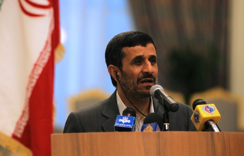 Iranian President Mahmoud Ahmadinejad speaks during a press conference in Doha on September 5, 2010 (Karim Jaafar/AFP/Getty Images)
