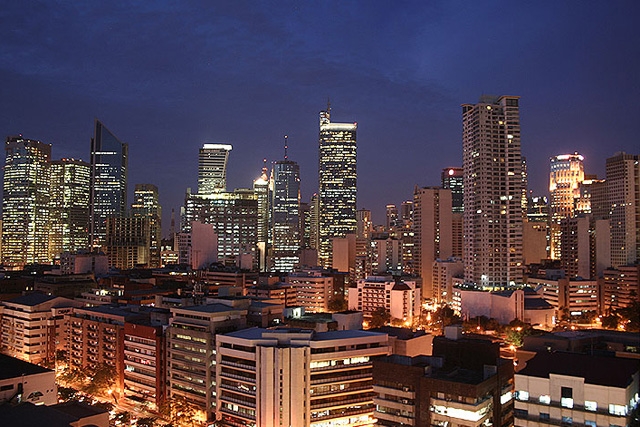 Skyline of Makati, the Philippines' main financial district.