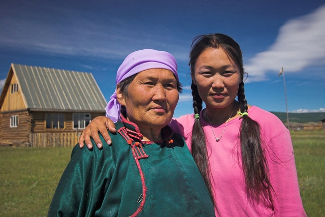 Mother and daughter in Mongolia.