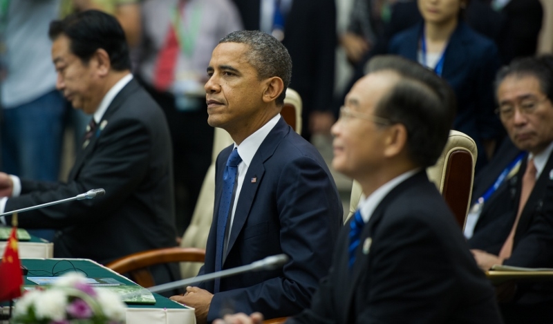 President Barack Obama participates in the East Asia Summit Plenary Session in Phnom Penh, Cambodia in 2012 (U.S. State Department photo by William Ng/Wikimedia Commons).