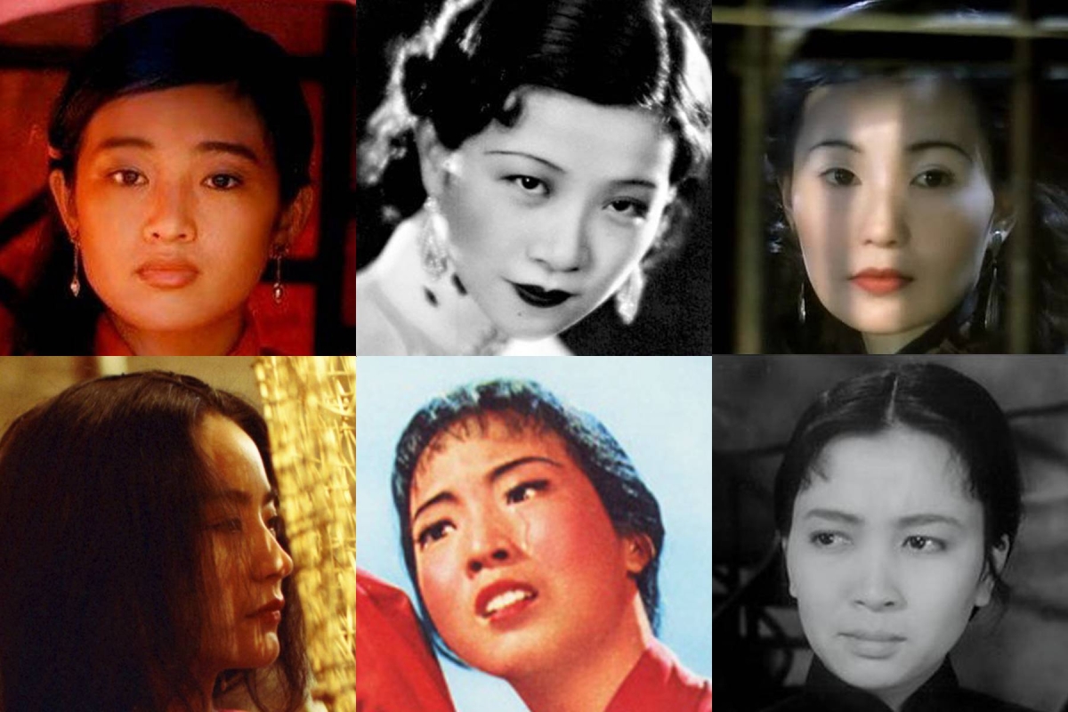 Clockwise from top left: Gong Li, Ruan Lingyu, Maggie Cheung, Xie Fang, Xue Jinghua, Brigitte Lin.