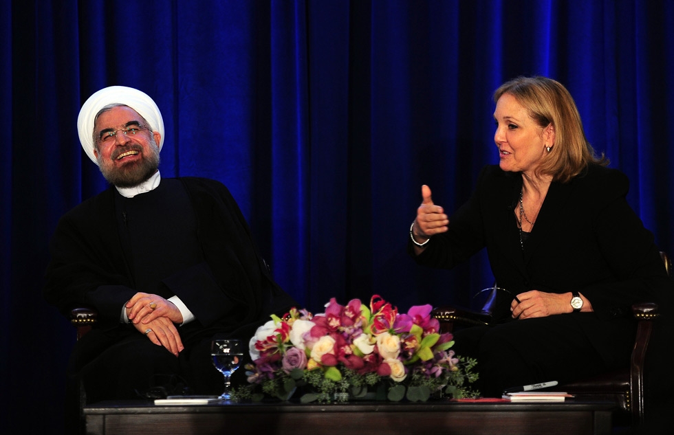 Iranian President Hassan Rouhani took office on August 3, 2013 and sat down with Asia Society President Josette Sheeran for a Q&A in New York City on September 26. (Emmanuel Dunand/AFP/Getty Images)