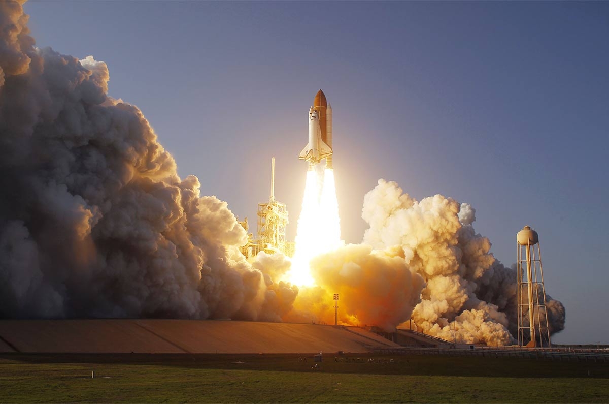 Rocketship taking off. NASA Marshall Space Flight Center/Flickr