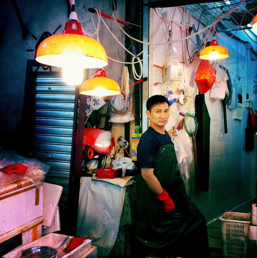 A fish seller in Wan Chai markets. (Palani Mohan) 