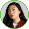 Awkwafina Headshot with green border to signify the annual Gala