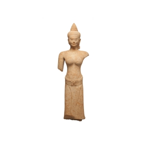 Female Figure (one of a pair). Cambodia. Angkor period, Bayon style, late 12th–early 13th century. 