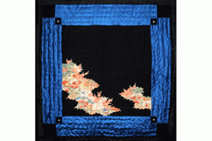 Quilt Blue Floral Vintage Kimono AsiaStore