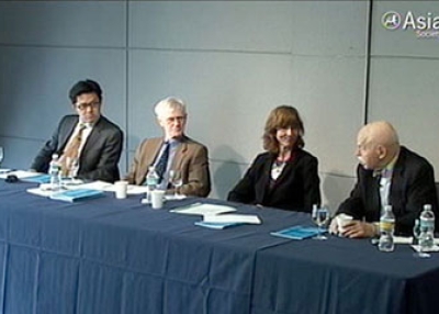 L to R: Alex Wang, Orville Schell, Barbara Finamore, and Jerome Cohen in New York on Nov. 9, 2009. 