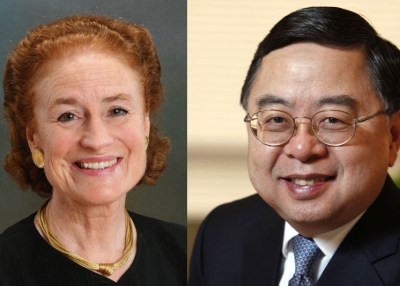 Asia Society Co-Chairs Henrietta H. Fore (L) and Ronnie C. Chan (R)