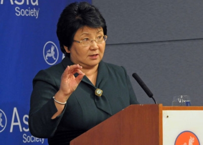 Kyrgyzstan President Roza Otunbayeva at Asia Society in New York on Nov. 22, 2011. 