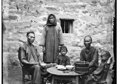 A poor Chinese family living in Kowloon 1869 Photo Courtesy Wellcome Library, London