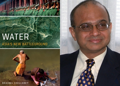 "Water: Asia’s New Battleground" (L) by Brahma Chellaney (R). 