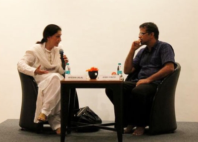Dr. Ayesha Jalal, author of "The Pity of Partition" (L) and author Jerry Pinto in Mumbai on July 18, 2013. (Asia Society India Centre)