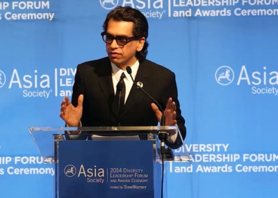 Nusrat Durrani addressing Asia Society's 2014 Diversity Leadership Forum in New York City on June 9, 2014. 