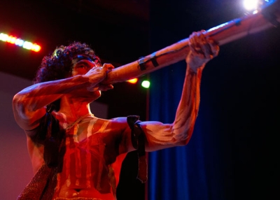 Sean Choolburra of the Black Cockatoo Dance Company at Asia Society New York on May 16, 2014. (Elena Olivo/Asia Society)