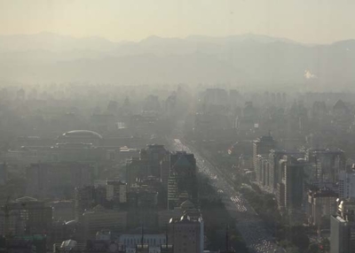 Smog envelops Beijing on October 13, 2012. (Fl85/Flickr)