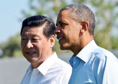 President Barack Obama and Chinese President Xi Jinping meet at the Annenberg Retreat at Sunnylands in California on June 7, 2013. (Jewel Samad/AFP/Getty Images)