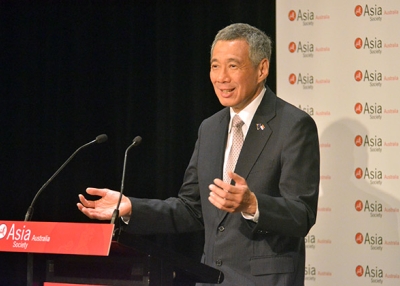 Singapore Prime Minister Lee Hsien Loong speaking at Asia Society in Sydney, Australia, on October 12, 2012. (Asia Society)