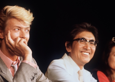 David Bowie is photographed on May 11, 1983 at a press conference presenting the Japanese movie 'Merry Christmas Mr. Lawrence' in Cannes, France. (Ralph Gatti/Getty Images)