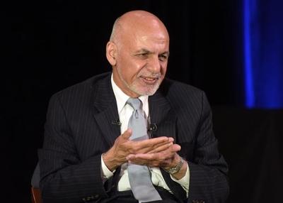 Ashraf Ghani speaks at Asia Society in New York on September 20, 2017. (Elsa Ruiz/Asia Society)