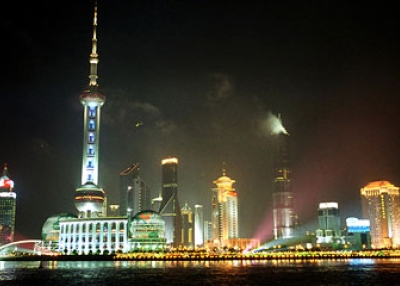 The skyline of Shanghai's Pudong New Area.