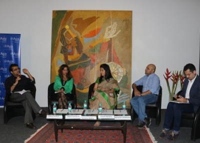 [L-R] Abhay Sardesai, Zehra Jumabhoy, Tasneem Mehta, Girish Shahane and Mortimer Chatterjee