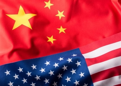 An image of the Chinese and U.S. flag