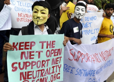 Protesters in India urge the retention of net neutrality in the country