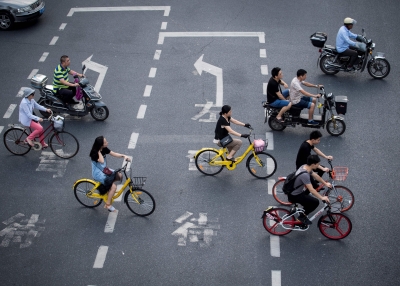 Shared bikes in Shanghai.