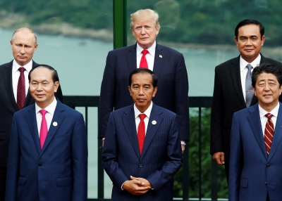 President Trump and world leaders pose for a ‘family photo’ during the APEC Summit in 2017.