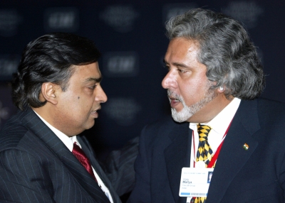 Mukesh Ambani (L) and Vijay Maliya (R)