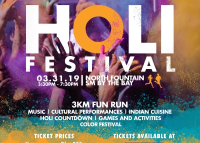 Holi Festival 2019 | 31 March 2019, 3:30 PM | North Fountain, SM by the BAY