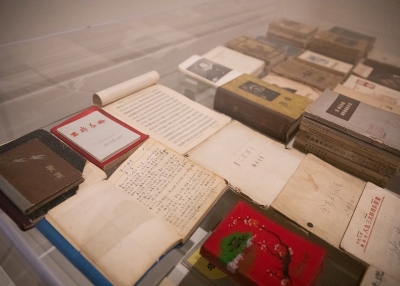 A selection of banned books featured in Xiaoze Xie, 'Objects of Evidence'