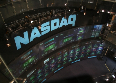 NASDAQ stock market display at Times Square in 2007