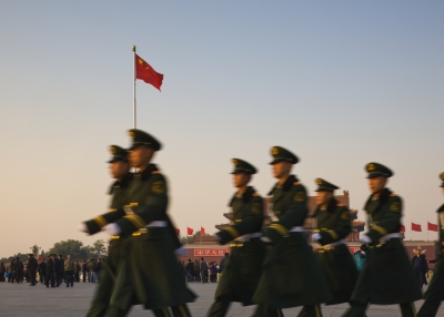 Soldiers in Tiananmen Square