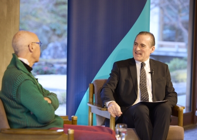 H.E. Hamish Cooper, Ambassador of New Zealand, in discussion with Jesper Koll, Asia Society 