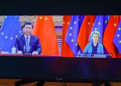 China's President Xi Jinping and European Commission President Ursula von der Leyen