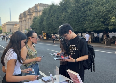 Visiting Asia Society's table during Museum Mile in 2024