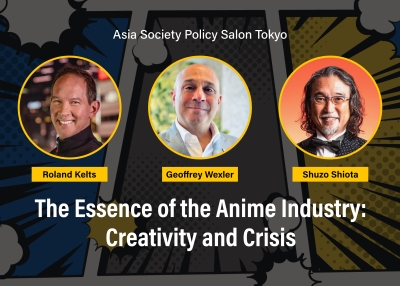 Asia Society Policy Salon Tokyo, The Essence of the Anime Industry: Creativity and Crisis, with Roland Kelts, Geoffrey Wexler, and Shuzo Shiota